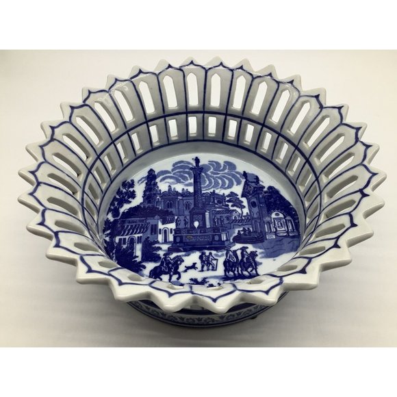 Large Victoria Ware Vintage Ironstone Basket Bowl, Reproduction - Picture 4 of 16